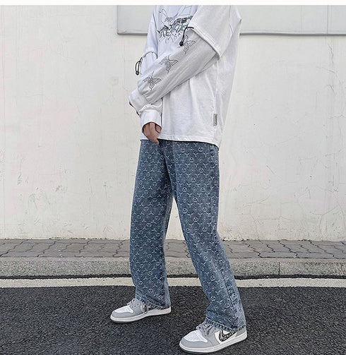 Men's Cashew Nut Casual Relaxed Stylish Straight Fit Denim Jeans