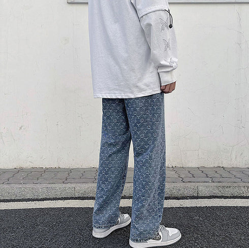 Men's Cashew Nut Casual Relaxed Stylish Straight Fit Denim Jeans