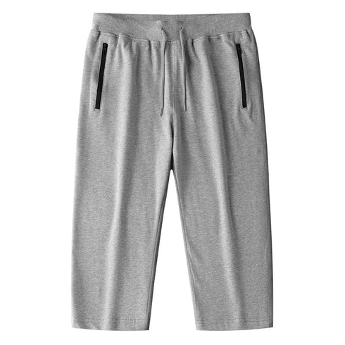 Men's Casual 3/4 Capri Pants Knee Length Drawstring with Pocket