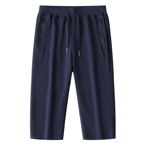 Men's Casual 3/4 Capri Pants Knee Length Drawstring with Pocket