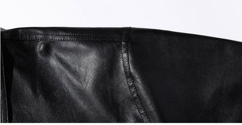 Men's Casual Bomber Faux Leather Plus Size Jacket