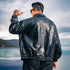 Men's Casual Bomber Faux Leather Plus Size Jacket