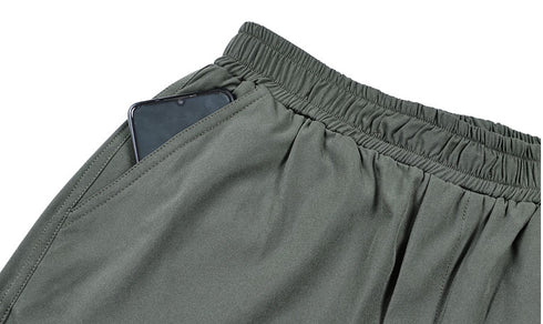 Men's Casual Cargo Pants with Elastic Waistband