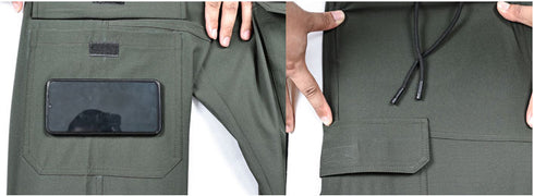 Men's Casual Cargo Pants with Elastic Waistband