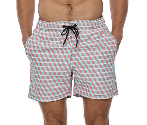 Men's Casual Classic Fit Water Resistant Swim Board Shorts