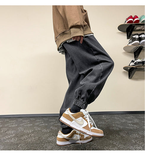 Men's Casual Drawstring Jogger Straight Leg Athletic Pants