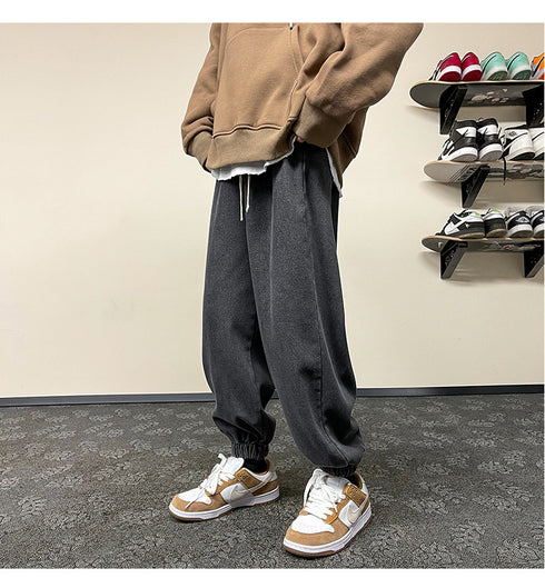 Men's Casual Drawstring Jogger Straight Leg Athletic Pants