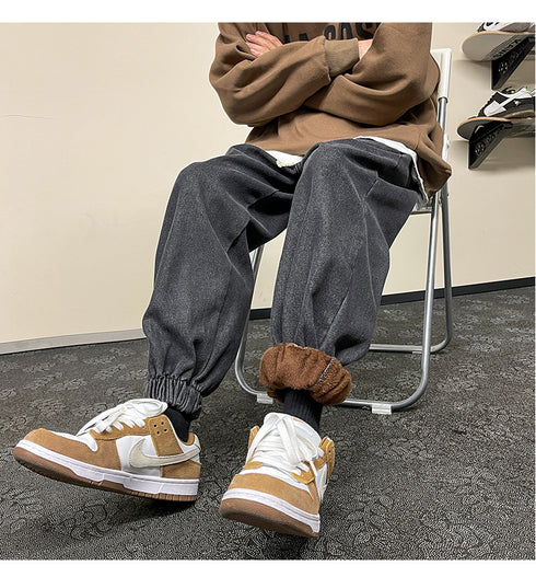 Men's Casual Drawstring Jogger Straight Leg Athletic Pants