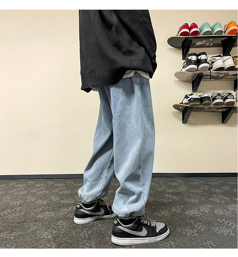 Men's Casual Drawstring Jogger Straight Leg Athletic Pants