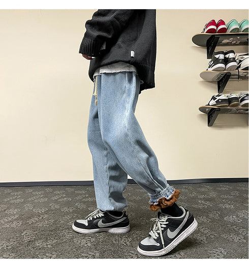 Men's Casual Drawstring Jogger Straight Leg Athletic Pants