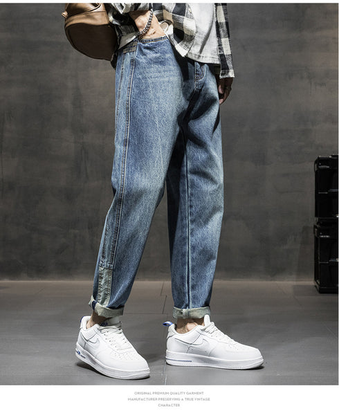 Men's Casual Harem Jogger Jeans Denim Pants