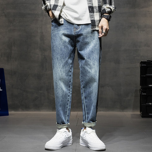 Men's Casual Harem Jogger Jeans Denim Pants
