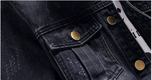 Men's Plus Size Slim Fit Casual Long Sleeve Button Denim Jackets