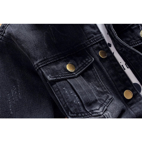 Men's Plus Size Slim Fit Casual Long Sleeve Button Denim Jackets