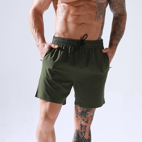 Men's Casual Outdoor Sports Training Shorts with Zip Pockets