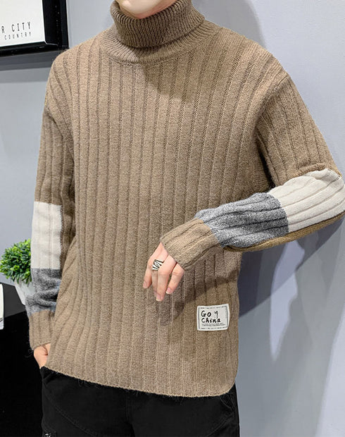 Men's Casual Plus Size Long Sleeve Turtleneck Pullover Sweaters