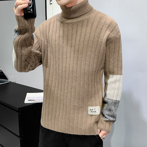 Men's Casual Plus Size Long Sleeve Turtleneck Pullover Sweaters