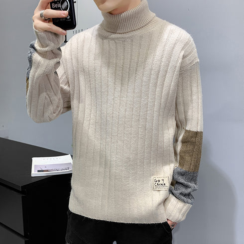 Men's Casual Plus Size Long Sleeve Turtleneck Pullover Sweaters