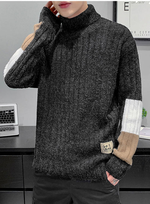 Men's Casual Plus Size Long Sleeve Turtleneck Pullover Sweaters