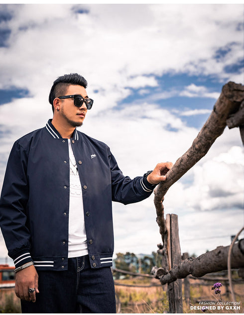 Men's Casual Plus Size Warm Padded Baseball Jacket