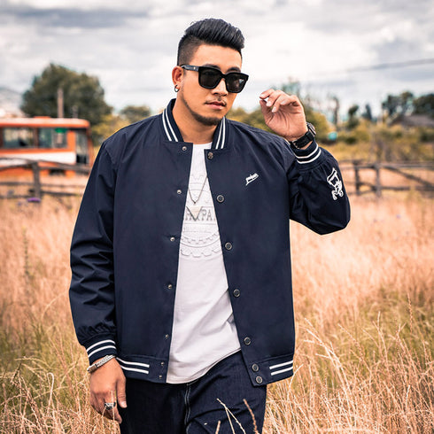 Men's Casual Plus Size Warm Padded Baseball Jacket