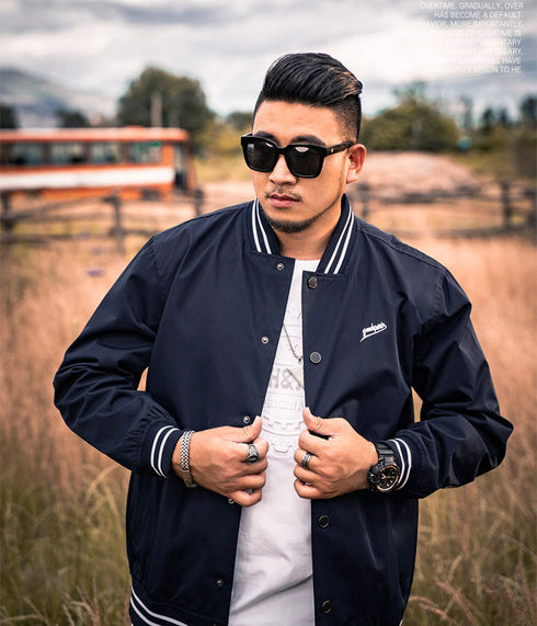 Men's Casual Plus Size Warm Padded Baseball Jacket