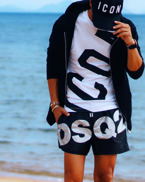 Men's Casual Printed Beach Shorts with Pocket