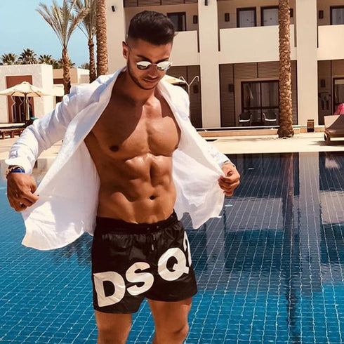 Men's Casual Printed Beach Shorts with Pocket