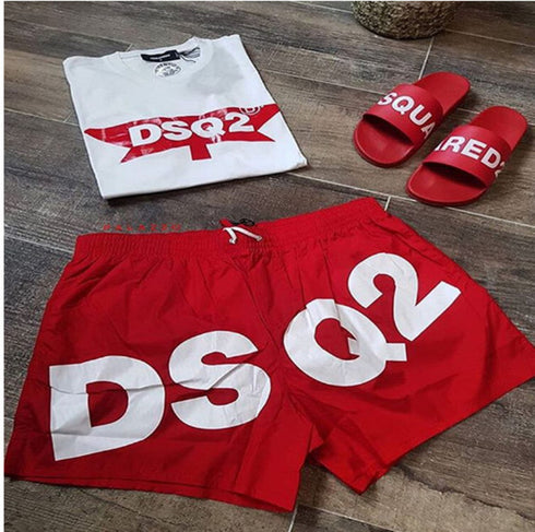 Men's Casual Printed Beach Shorts with Pocket