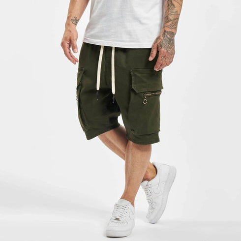 Men's Casual Relaxed Fit Elastic Waist Cargo Shorts