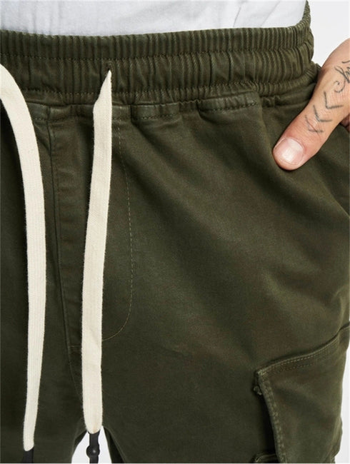 Men's Casual Relaxed Fit Elastic Waist Cargo Shorts
