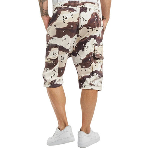 Men's Casual Relaxed Fit Elastic Waist Cargo Shorts