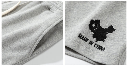 Men's Casual Running Fitness Shorts with Embroidery