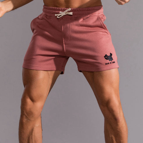 Men's Casual Running Fitness Shorts with Embroidery