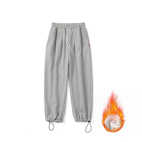 Men's Casual Sport Drawstring Plus Size Fleece Jogger Trousers