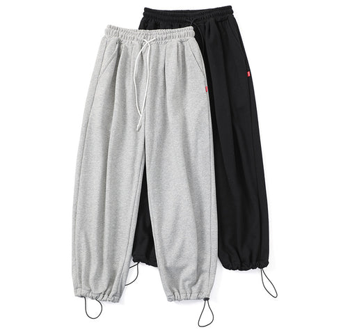 Men's Casual Sport Drawstring Plus Size Fleece Jogger Trousers