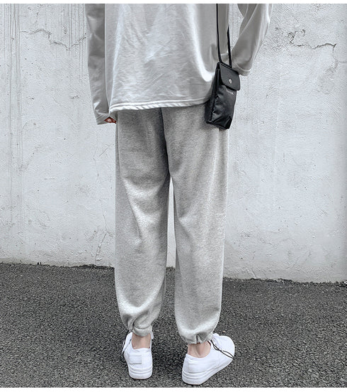 Men's Casual Sport Drawstring Plus Size Fleece Jogger Trousers