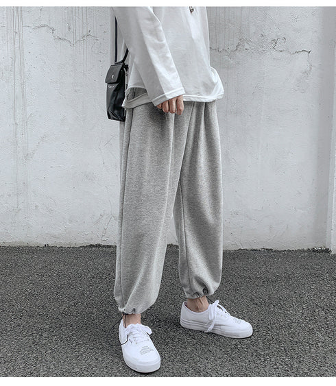 Men's Casual Sport Drawstring Plus Size Fleece Jogger Trousers