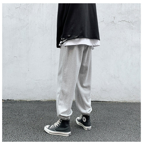 Men's Casual Sport Drawstring Plus Size Fleece Jogger Trousers
