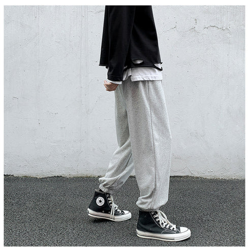 Men's Casual Sport Drawstring Plus Size Fleece Jogger Trousers