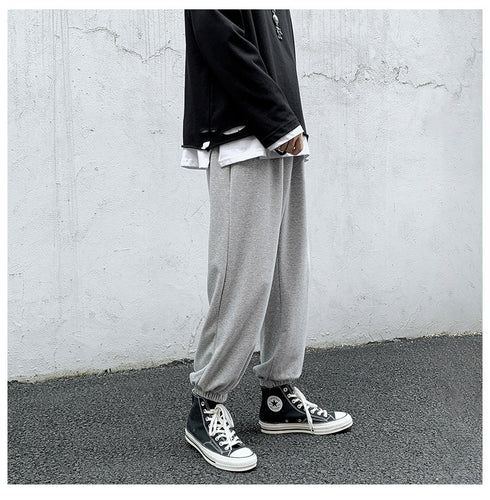 Men's Casual Sport Drawstring Plus Size Fleece Jogger Trousers