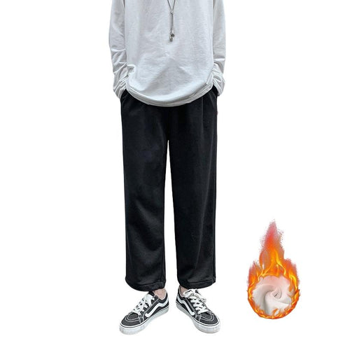 Men's Casual Sport Drawstring Plus Size Fleece Jogger Trousers