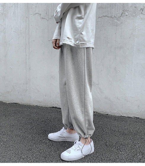 Men's Casual Sport Drawstring Plus Size Fleece Jogger Trousers