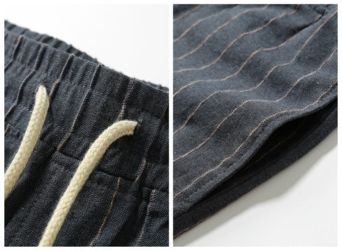 Men's Casual Striped Print Gym Workout Shorts