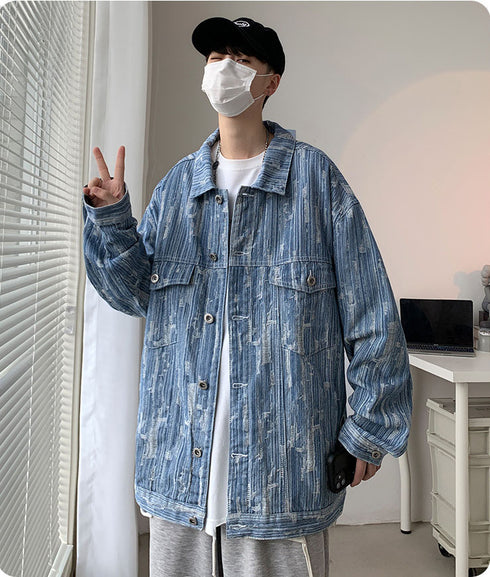 Men’s Classic Casual Plus Size Button Down Jean Jackets