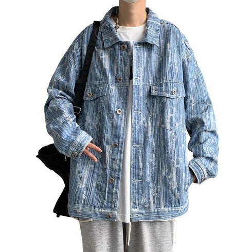 Men’s Classic Casual Plus Size Button Down Jean Jackets