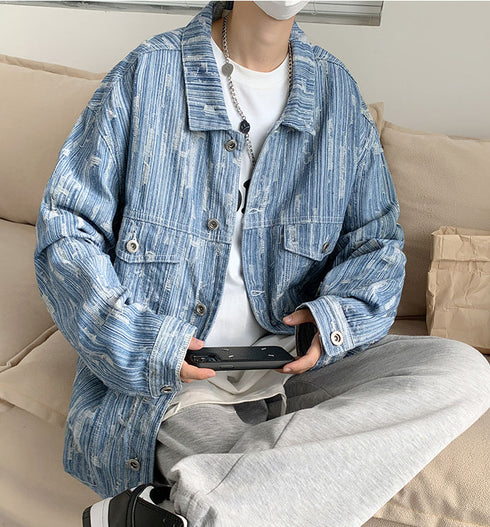 Men’s Classic Casual Plus Size Button Down Jean Jackets