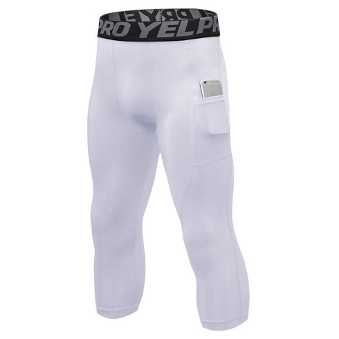 Men's Compression 3/4 Capri Pants with Cool Dry Tech
