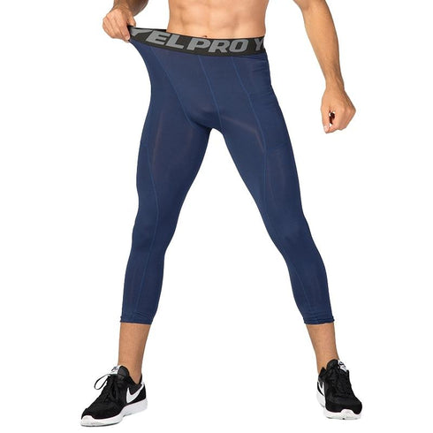 Men's Compression 3/4 Capri Pants with Cool Dry Tech