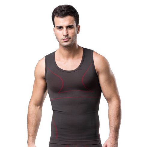 Men's Compression Body Shaper Tummy Vest Seamless Tank Top